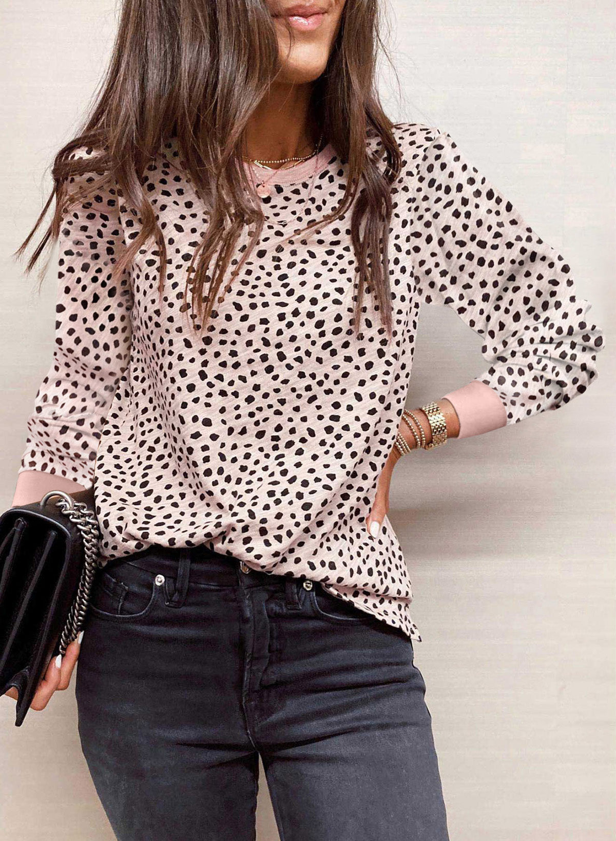 Cheetah Print O-neck Short Sleeve T Shirt