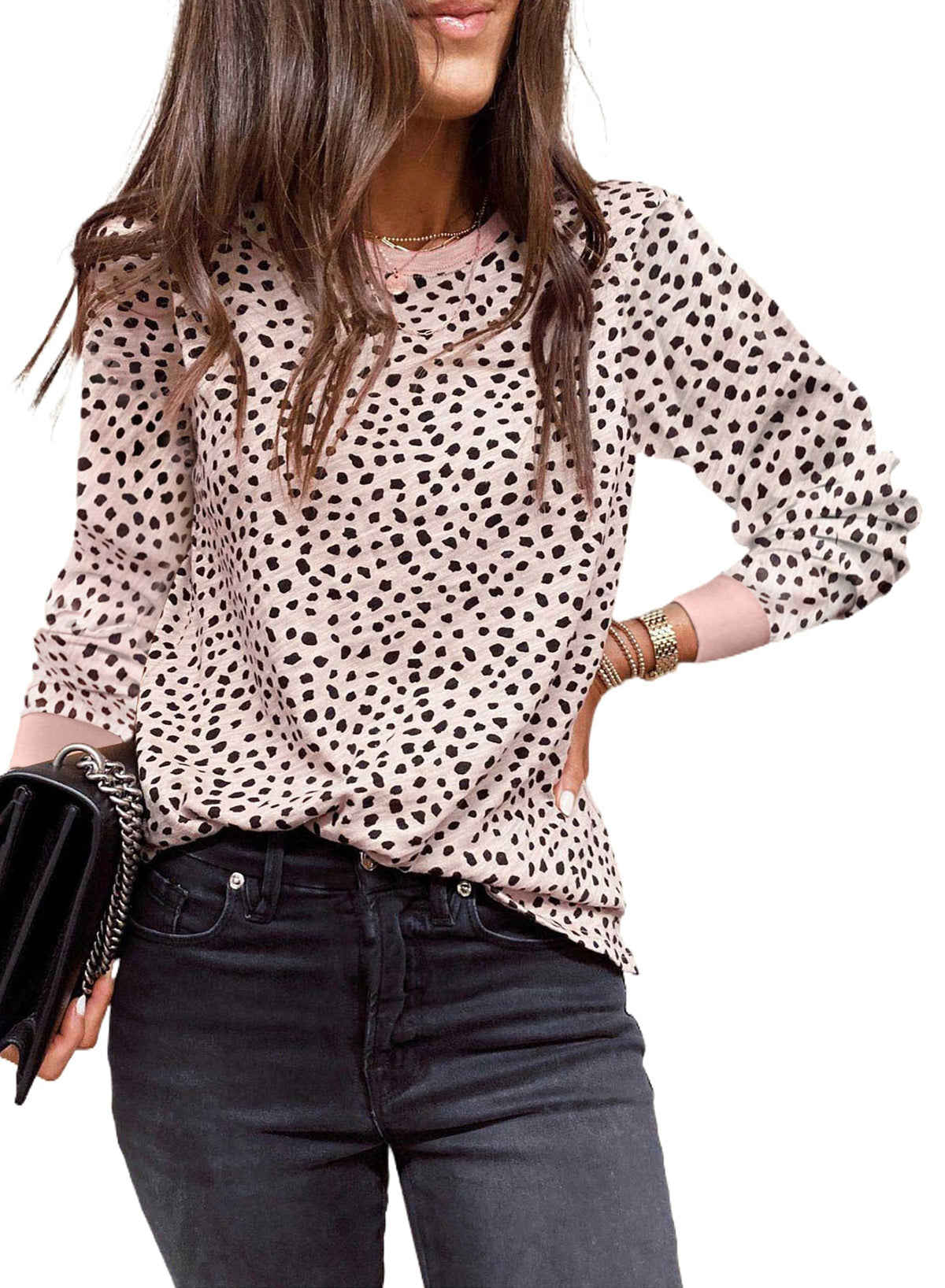 Cheetah Print O-neck Short Sleeve T Shirt
