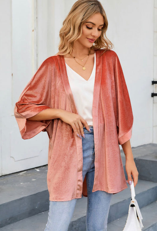 Pink Velvet Retro Cardigan