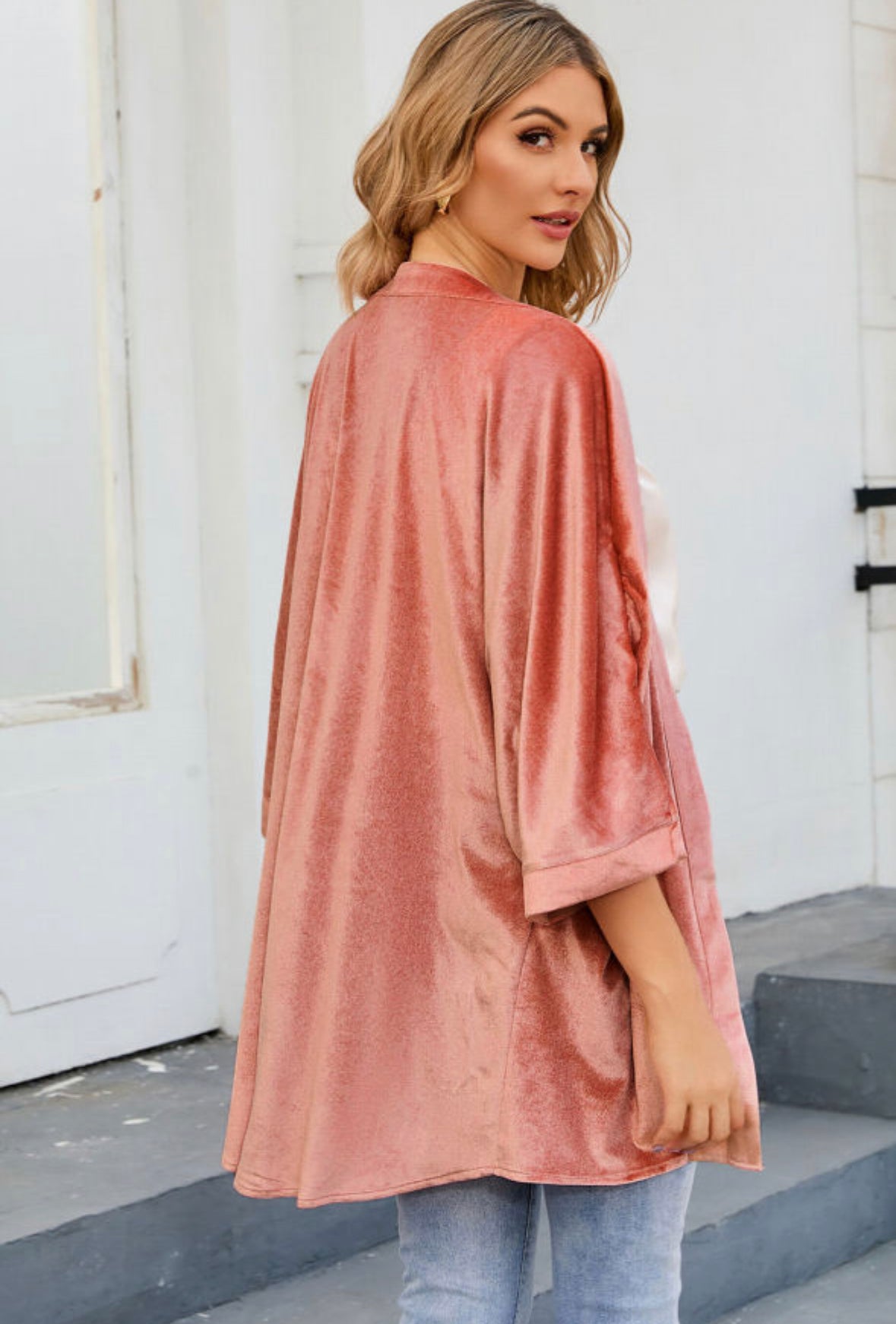 Pink Velvet Retro Cardigan