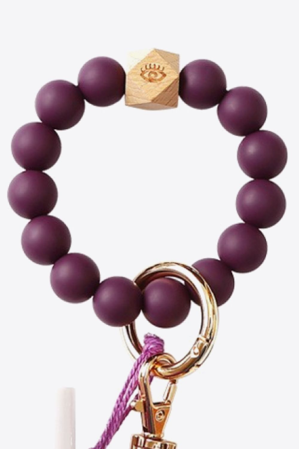 Beaded Keychain with Tassel and Holder