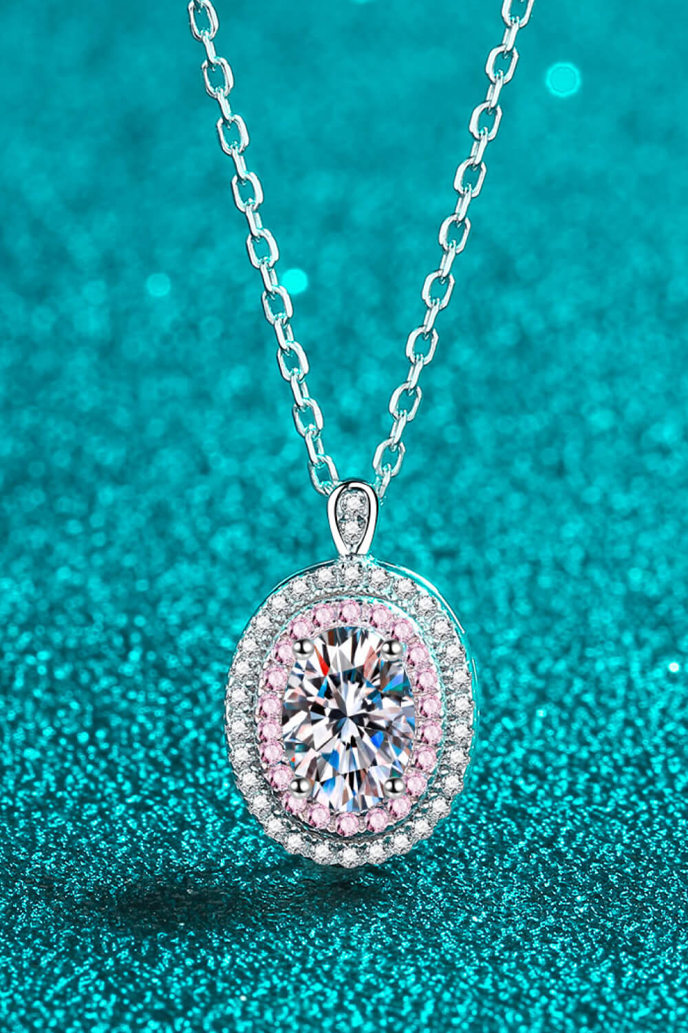 Sterling Silver Rhodium-Plated 1 Carat Moissanite Pendant Necklace
