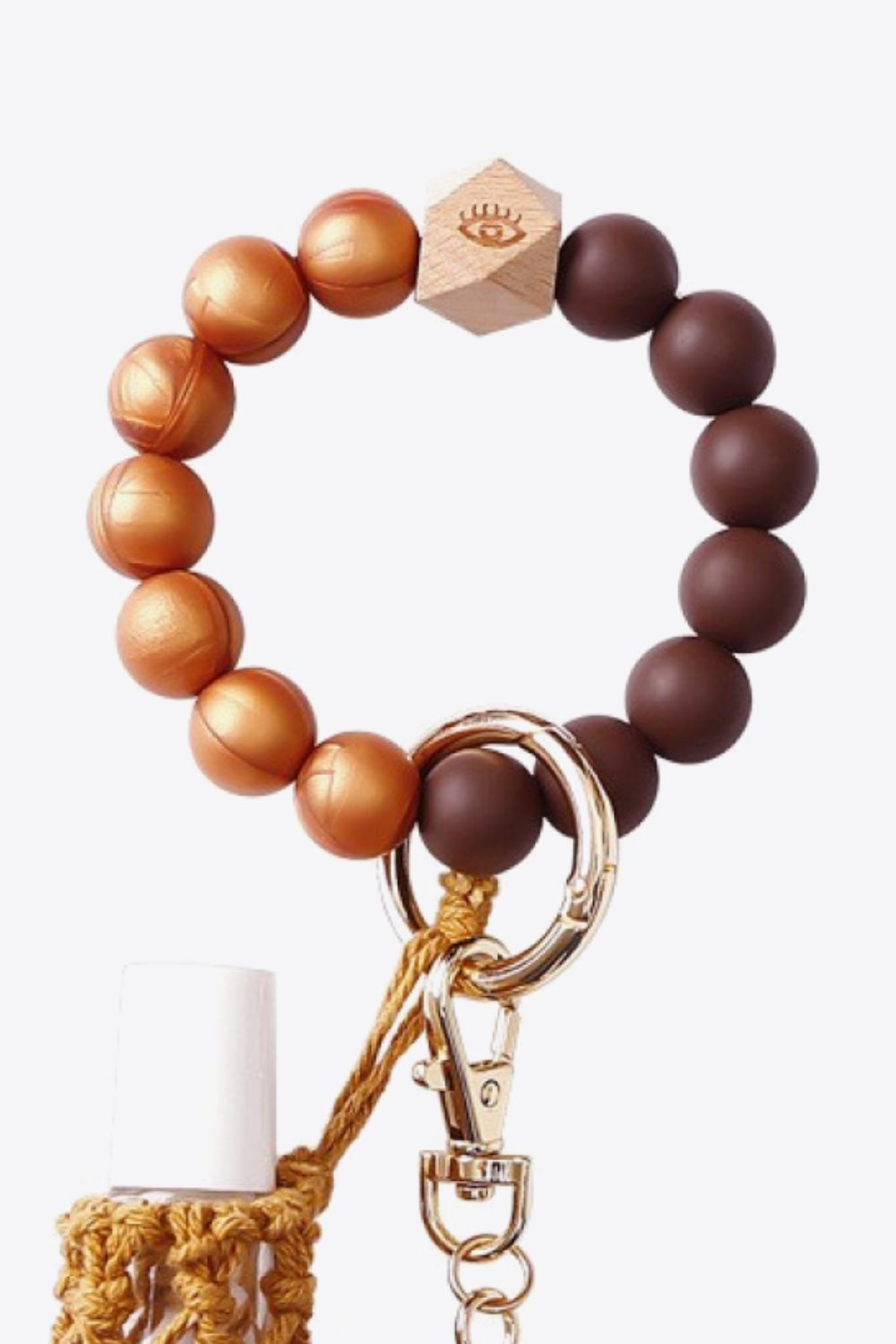 Beaded Keychain with Tassel and Holder