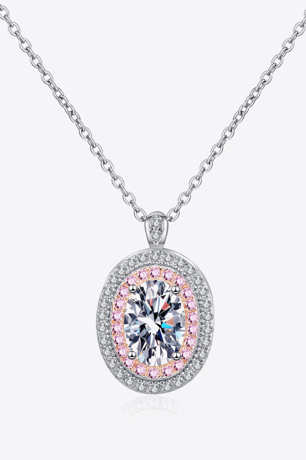 Sterling Silver Rhodium-Plated 1 Carat Moissanite Pendant Necklace