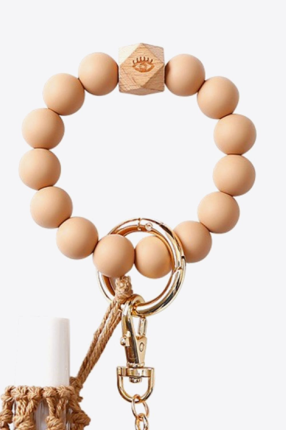 Beaded Keychain with Tassel and Holder