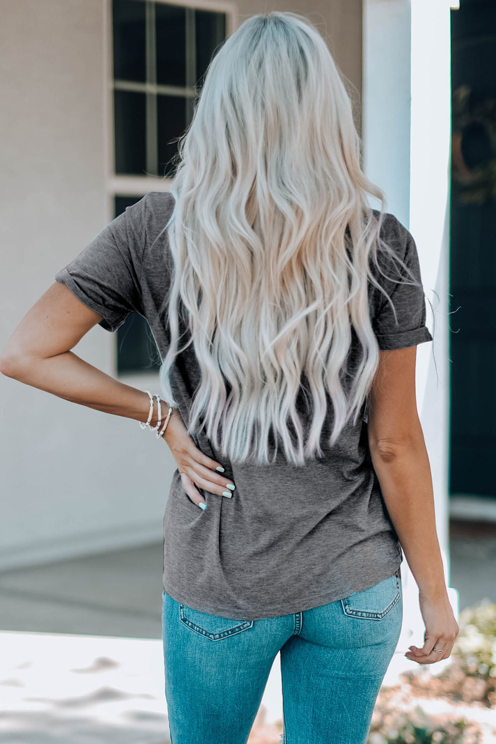 Bull Skull Graphic Round Neck Tee