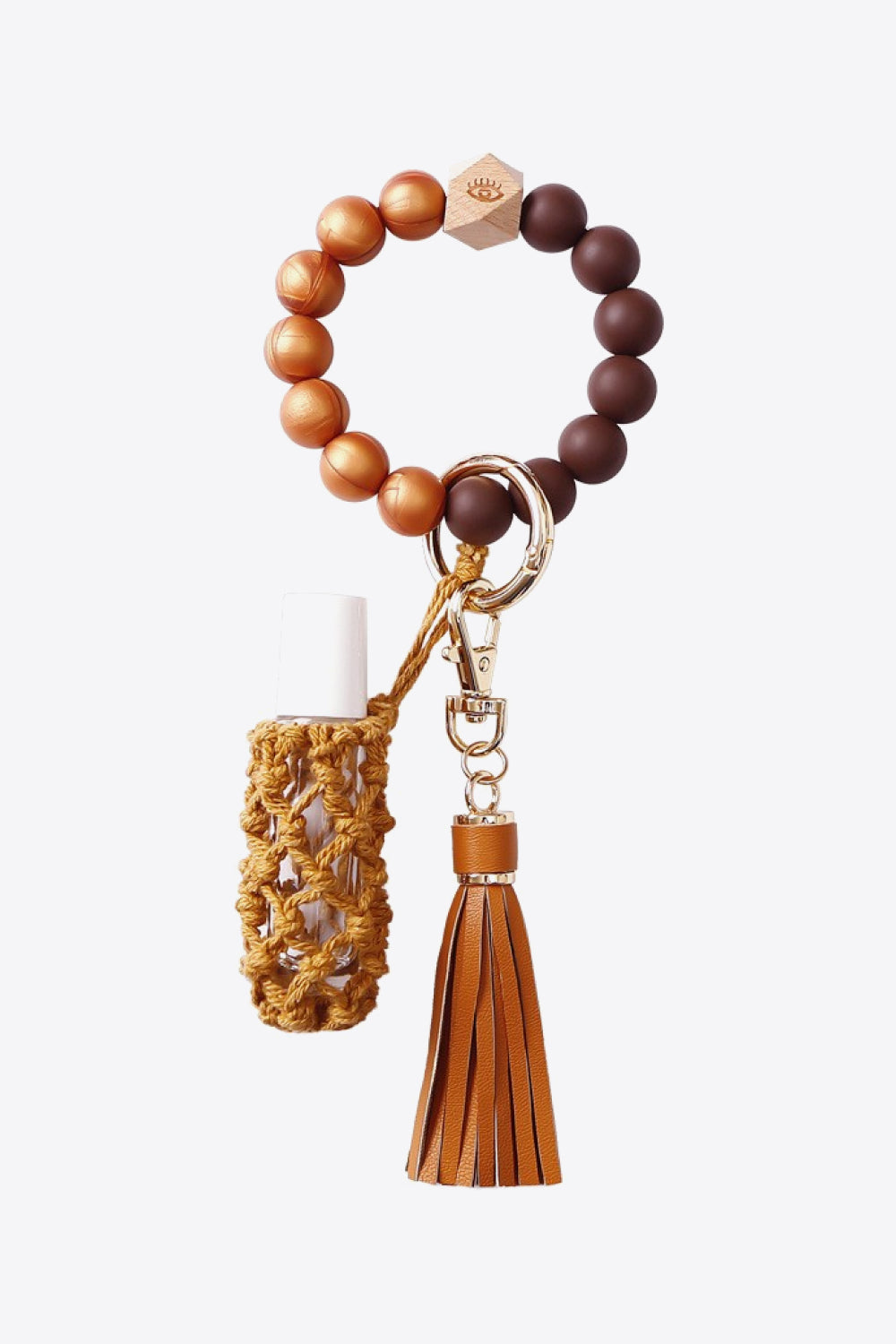 Beaded Keychain with Tassel and Holder