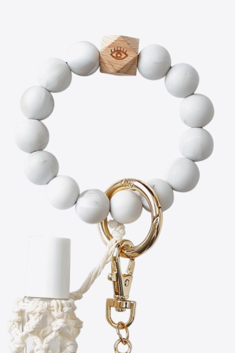 Beaded Keychain with Tassel and Holder