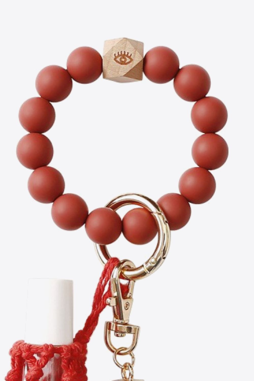 Beaded Keychain with Tassel and Holder