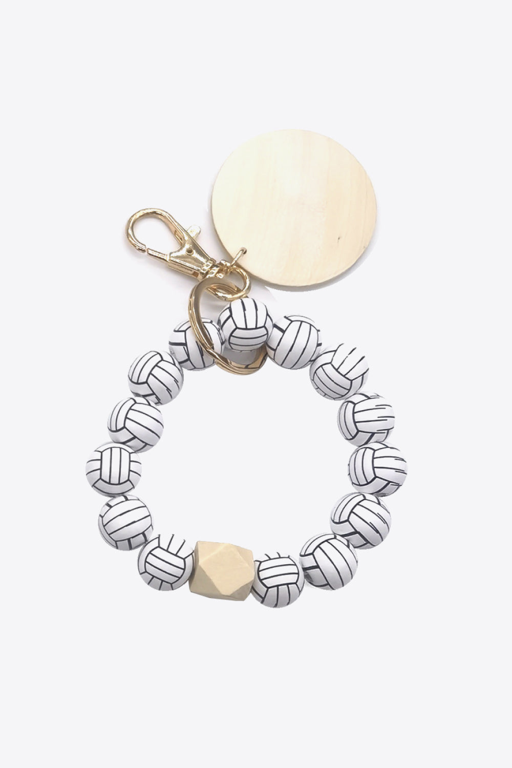 4-Pack Wristlet Wooden Bead Key Chain