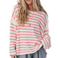 Yellow Striped Drop Shoulder Oversized Sweater