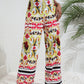 Printed High-Rise Wide Leg Pants