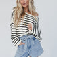 Yellow Striped Drop Shoulder Oversized Sweater