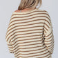 Yellow Striped Drop Shoulder Oversized Sweater