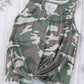 Camouflage Print Cutout Hem Detail Tank