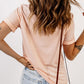 Graphic Cuffed Sleeve Round Neck T-Shirt
