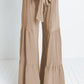 Tie Front Smocked Tiered Culottes