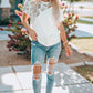 Printed Cold-Shoulder Short Sleeve T-Shirt