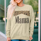 MAMA Leopard Graphic Drop Shoulder Sweatshirt