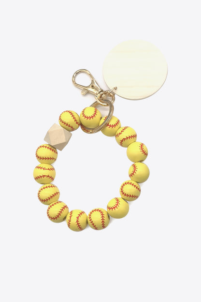 4-Pack Wristlet Wooden Bead Key Chain