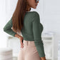 Contrast Trim Ribbed Long Sleeve Bodysuit