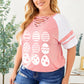 Plus Size Easter Egg Graphic Crisscross Tee Shirt