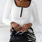 Contrast Trim Ribbed Long Sleeve Bodysuit