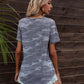 Glitter V-Neck Short Sleeve Tee Shirt
