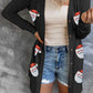 Sequin Santa Button Up Long Sleeve Cardigan