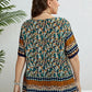 Bohemian Printed V-Neck Blouse