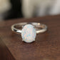 Sterling Silver Opal Solitaire Ring