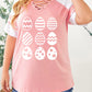 Plus Size Easter Egg Graphic Crisscross Tee Shirt
