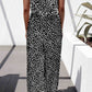 Printed Strapless Tie Waist Wide Leg Jumpsuit