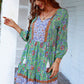 Floral Tied Balloon Sleeve Mini Dress