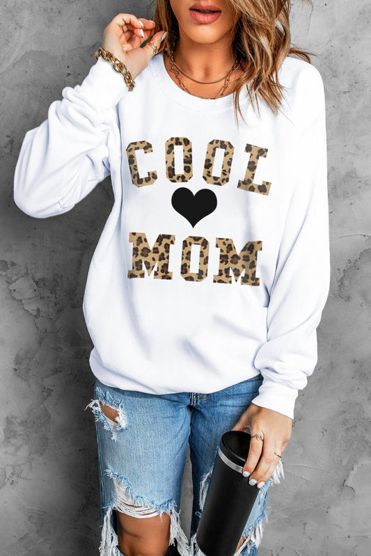 COOL MOM Heart Graphic Sweatshirt