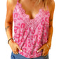 Leopard Lace Trim Deep V Cami