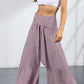 Tie Front Smocked Tiered Culottes