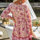 Floral Tied Balloon Sleeve Mini Dress