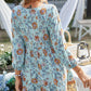Floral Tied Balloon Sleeve Mini Dress