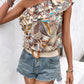 Printed Ruffled One-Shoulder Top