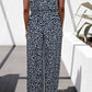 Printed Strapless Tie Waist Wide Leg Jumpsuit