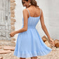 Decorative Button Smocked Waist Spaghetti Strap Dress