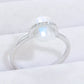 Natural Moonstone Platinum-Plated Ring