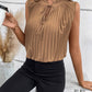 Pleated Tie Neck Tank Top