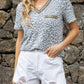 Glitter V-Neck Short Sleeve Tee Shirt