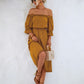 Frilled Off-Shoulder Flounce Sleeve Dress