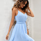 Decorative Button Smocked Waist Spaghetti Strap Dress