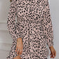 Printed Frill Neck Long Sleeve Dress