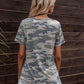 Glitter V-Neck Short Sleeve Tee Shirt