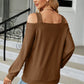 Cold Shoulder Square Neck Cutout Blouse